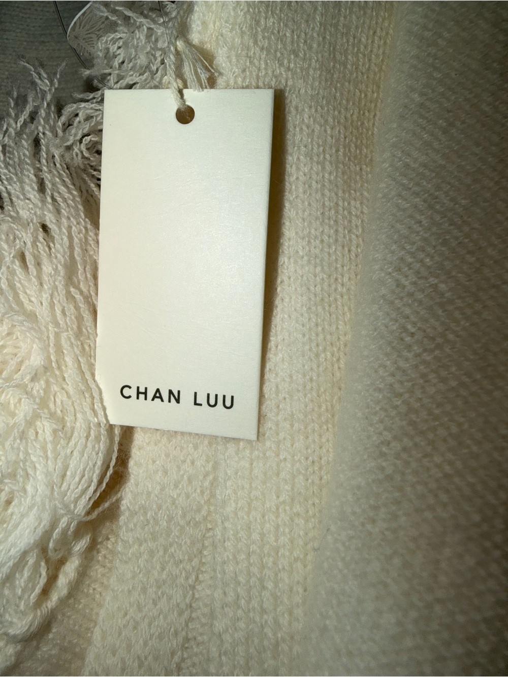 Chan Luu Wool Cashmere Knit Cape Aspen White NWT retails for $488